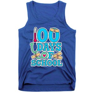 Happy 100th Day Of School Nurses 100 Days Of School Cute Gift Tank Top