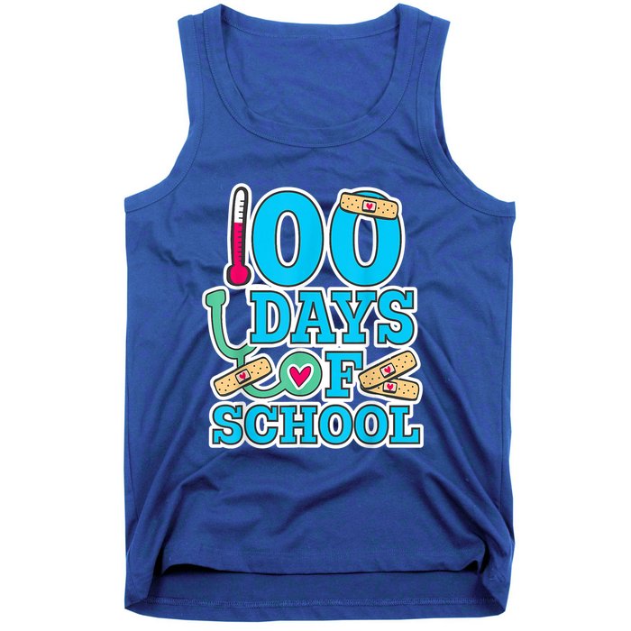 Happy 100th Day Of School Nurses 100 Days Of School Cute Gift Tank Top