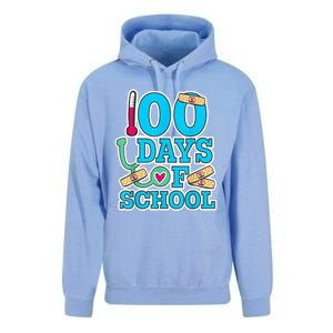 Happy 100th Day Of School Nurses 100 Days Of School Cute Gift Unisex Surf Hoodie