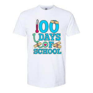 Happy 100th Day Of School Nurses 100 Days Of School Cute Gift Softstyle CVC T-Shirt