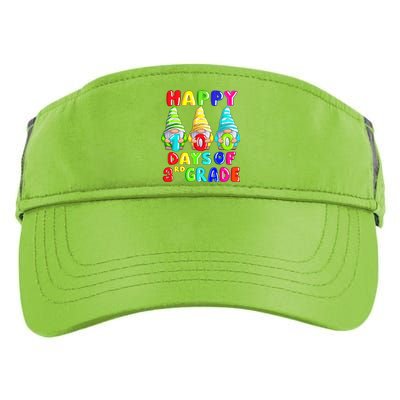 Happy 100th Day Of School Third 3rd Grade Gnome Teacher Cool Gift Adult Drive Performance Visor