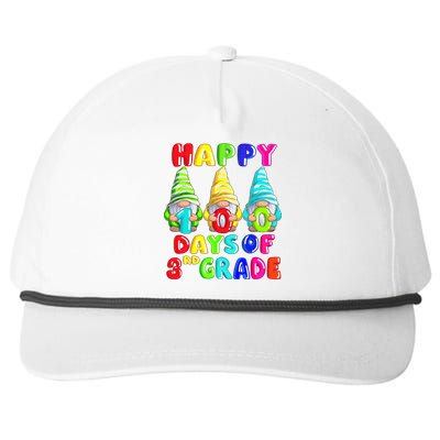 Happy 100th Day Of School Third 3rd Grade Gnome Teacher Cool Gift Snapback Five-Panel Rope Hat