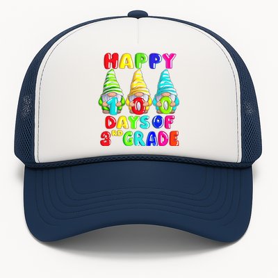 Happy 100th Day Of School Third 3rd Grade Gnome Teacher Cool Gift Trucker Hat