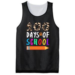 Happy 100th Day Of School Teacher 100 Days Rainbow Leopard Mesh Reversible Basketball Jersey Tank