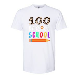 Happy 100th Day Of School Teacher 100 Days Rainbow Leopard Softstyle CVC T-Shirt