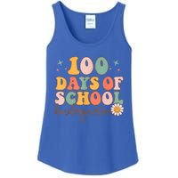 Happy 100 Days Of School Kindergarten Smarter Groovy Retro Gift Ladies Essential Tank