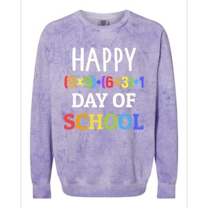 Happy 100th Day Of School With Math Formula For 100 Days Gift Colorblast Crewneck Sweatshirt