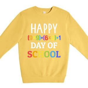 Happy 100th Day Of School With Math Formula For 100 Days Gift Premium Crewneck Sweatshirt