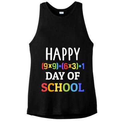 Happy 100th Day Of School With Math Formula For 100 Days Gift Ladies PosiCharge Tri-Blend Wicking Tank