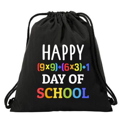 Happy 100th Day Of School With Math Formula For 100 Days Gift Drawstring Bag