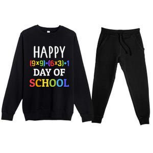 Happy 100th Day Of School With Math Formula For 100 Days Gift Premium Crewneck Sweatsuit Set