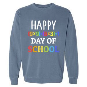 Happy 100th Day Of School With Math Formula For 100 Days Gift Garment-Dyed Sweatshirt