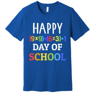 Happy 100th Day Of School With Math Formula For 100 Days Gift Premium T-Shirt