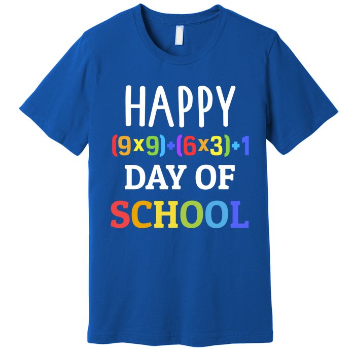 Happy 100th Day Of School With Math Formula For 100 Days Gift Premium T-Shirt