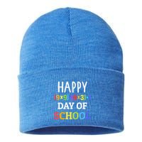 Happy 100th Day Of School With Math Formula For 100 Days Gift Sustainable Knit Beanie