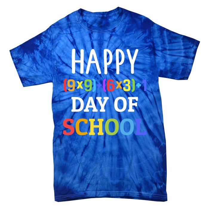 Happy 100th Day Of School With Math Formula For 100 Days Gift Tie-Dye T-Shirt