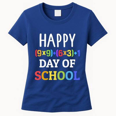 Happy 100th Day Of School With Math Formula For 100 Days Gift Womens T-Shirt