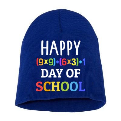 Happy 100th Day Of School With Math Formula For 100 Days Gift Short Acrylic Beanie