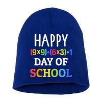 Happy 100th Day Of School With Math Formula For 100 Days Gift Short Acrylic Beanie