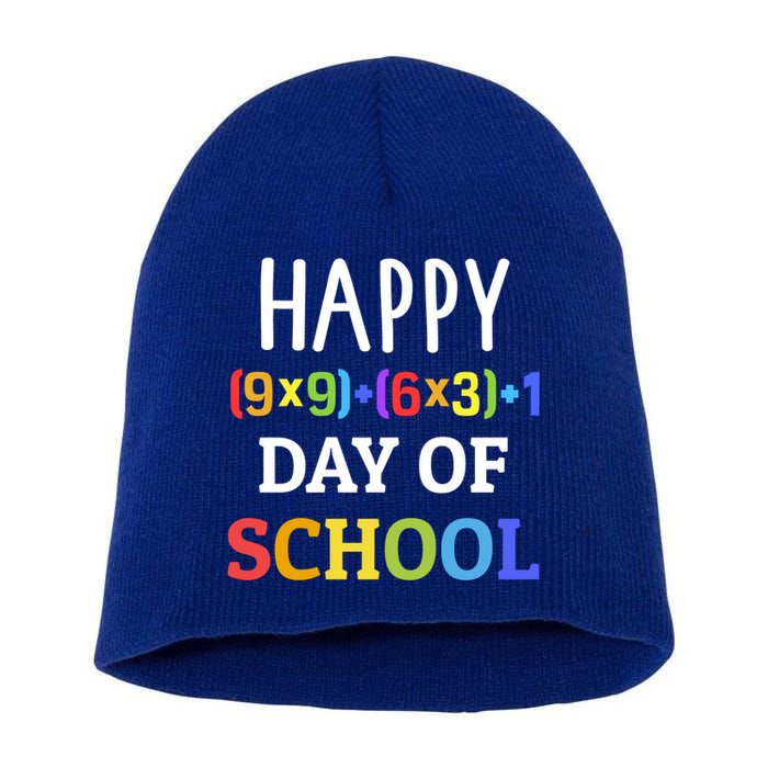 Happy 100th Day Of School With Math Formula For 100 Days Gift Short Acrylic Beanie