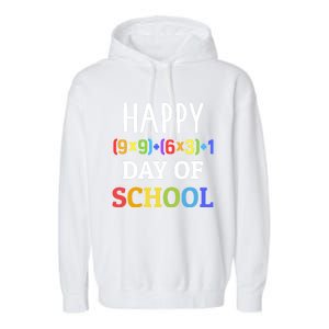 Happy 100th Day Of School With Math Formula For 100 Days Gift Garment-Dyed Fleece Hoodie