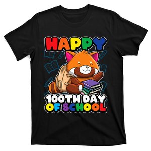 Happy 100th Day Of School Cute Red Panda Animal Bear T-Shirt