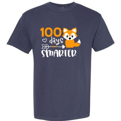 Happy 100 Days Of School Smarter Funny Cute Fox Teacher Garment-Dyed Heavyweight T-Shirt