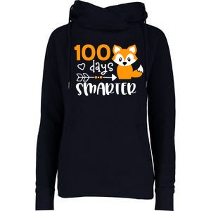 Happy 100 Days Of School Smarter Funny Cute Fox Teacher Womens Funnel Neck Pullover Hood