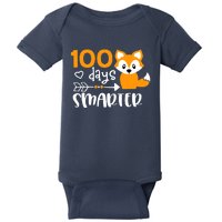 Happy 100 Days Of School Smarter Funny Cute Fox Teacher Baby Bodysuit