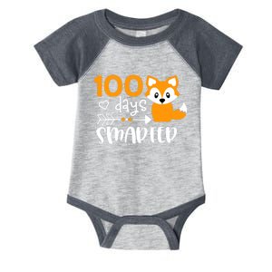 Happy 100 Days Of School Smarter Funny Cute Fox Teacher Infant Baby Jersey Bodysuit