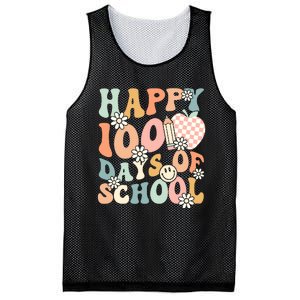 Happy 100th Day Of School Teacher Retro Groovy 100 Days Mesh Reversible Basketball Jersey Tank