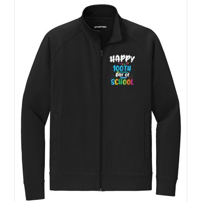 Happy 100th Day Of School For Teacher Or Child Stretch Full-Zip Cadet Jacket