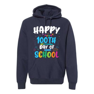 Happy 100th Day Of School For Teacher Or Child Premium Hoodie