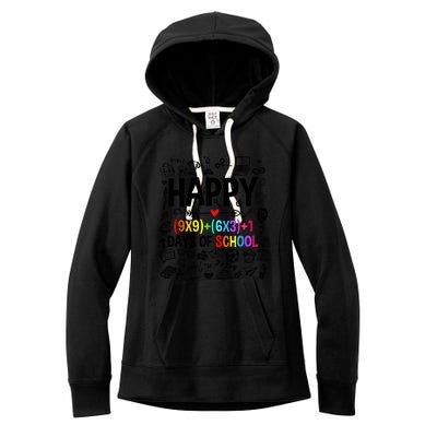 Happy 100 Days Of School Math Formula Women's Fleece Hoodie