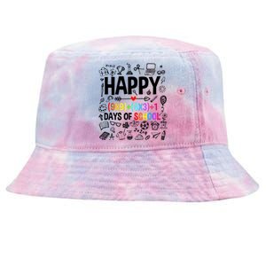 Happy 100 Days Of School Math Formula Tie-Dyed Bucket Hat