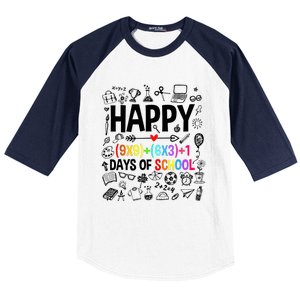 Happy 100 Days Of School Math Formula Baseball Sleeve Shirt