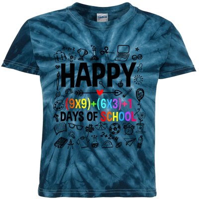 Happy 100 Days Of School Math Formula Kids Tie-Dye T-Shirt