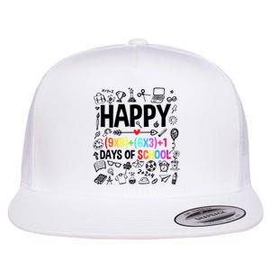 Happy 100 Days Of School Math Formula Flat Bill Trucker Hat