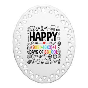 Happy 100 Days Of School Math Formula Ceramic Oval Ornament