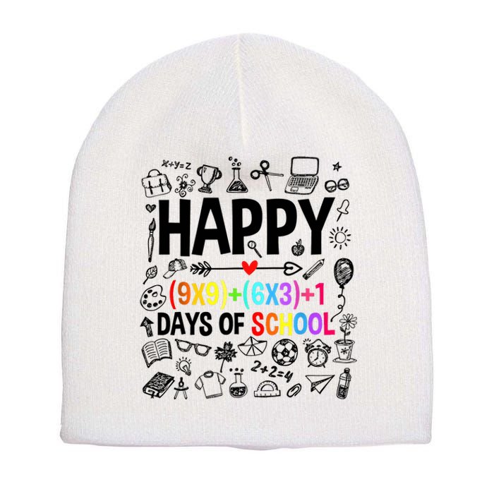 Happy 100 Days Of School Math Formula Short Acrylic Beanie