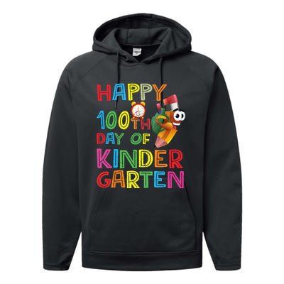 Happy 100 Days Kindergarten School Teacher Student 100th Day Performance Fleece Hoodie