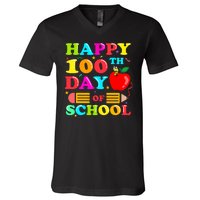 Happy 100th Days Of School Celebration V-Neck T-Shirt