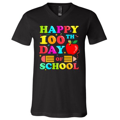 Happy 100th Days Of School Celebration V-Neck T-Shirt