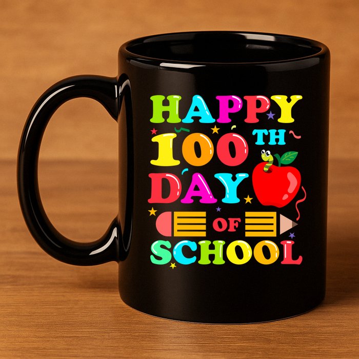 Happy 100th Days Of School Celebration 11oz C Handle Ceramic Mug
