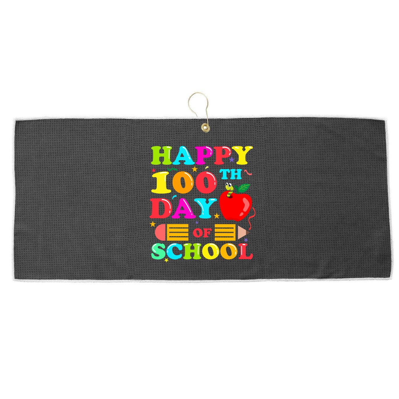Happy 100th Days Of School Celebration Large Microfiber Waffle Golf Towel