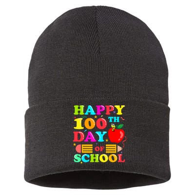 Happy 100th Days Of School Celebration Sustainable Knit Beanie