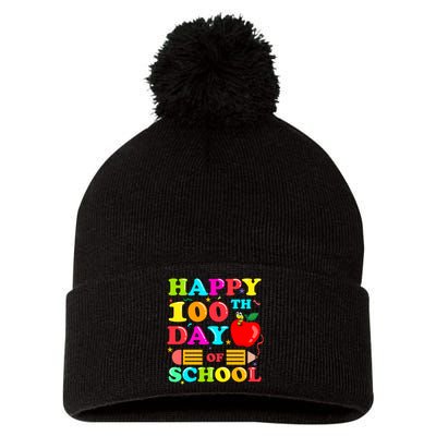 Happy 100th Days Of School Celebration Pom Pom 12in Knit Beanie