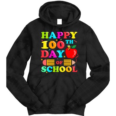 Happy 100th Days Of School Celebration Tie Dye Hoodie