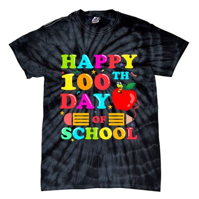 Happy 100th Days Of School Celebration Tie-Dye T-Shirt