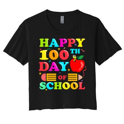 Happy 100th Days Of School Celebration Women's Crop Top Tee